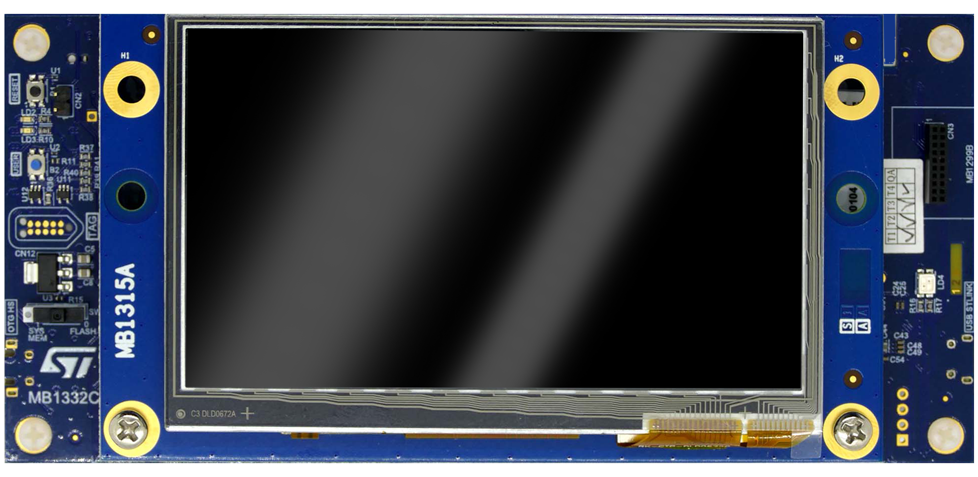 STM32H7B3I-DK Discovery Kit microcontroller board with 480x272 LCD screen